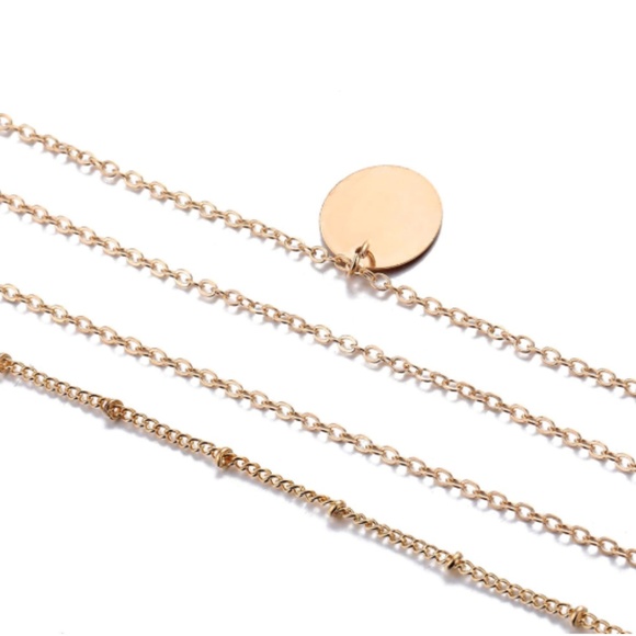 Boho Long Layered Round Circle Pendant Necklace - Picture 3 of 4